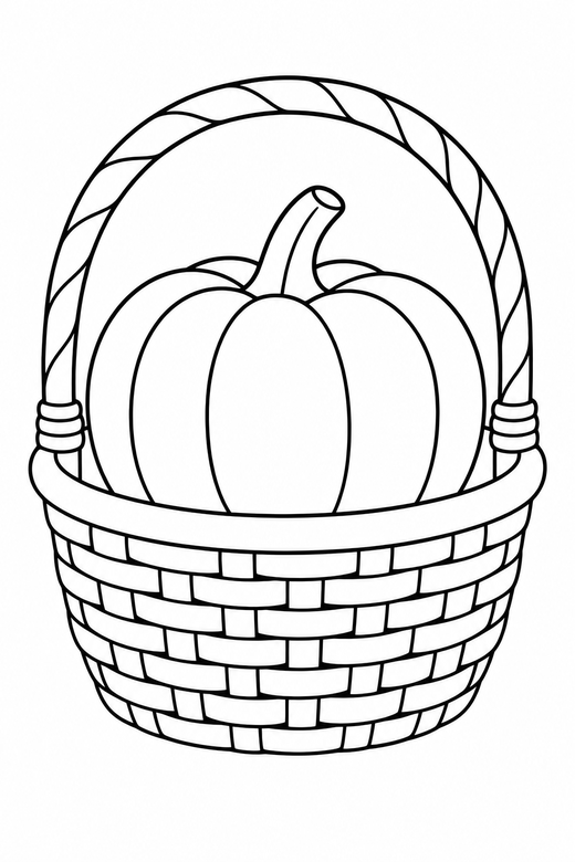 Pumpkin in a basket, color online