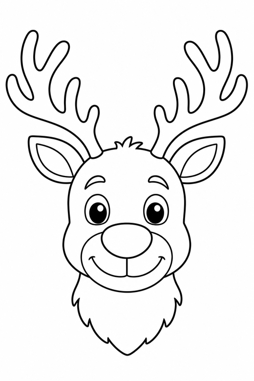 Reindeer face close-up, color online