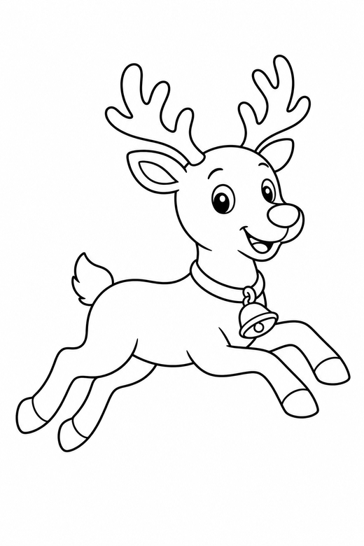 Reindeer leaping, color online
