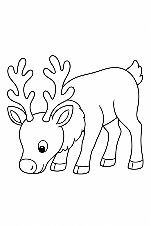 Reindeer grazing, color online