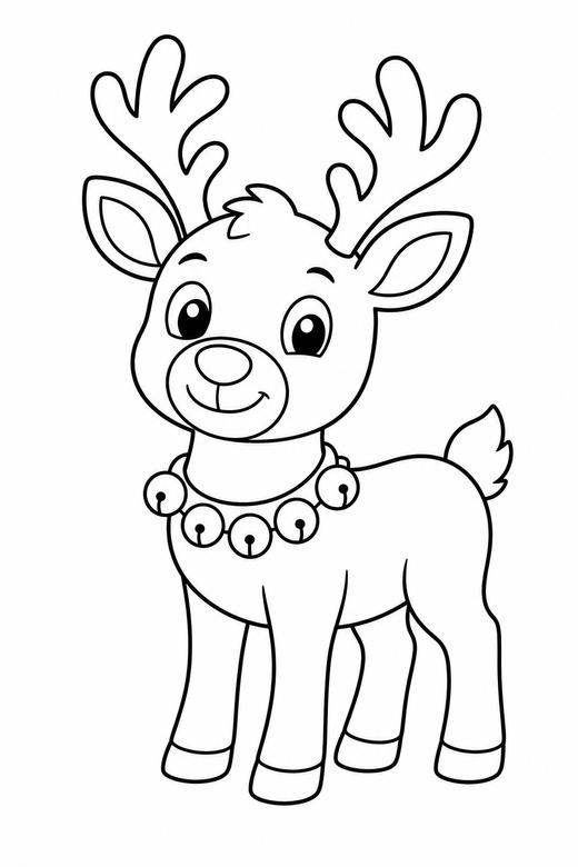 Reindeer with a bell collar, color online