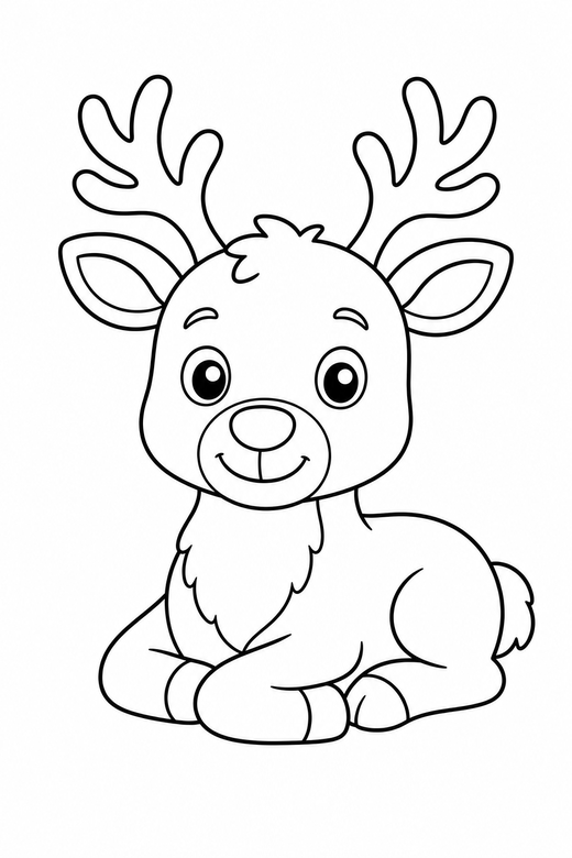 Reindeer resting, color online