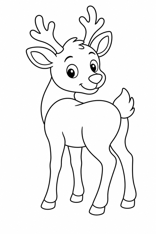 Reindeer looking back, color online