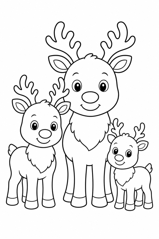 Reindeer family, color online
