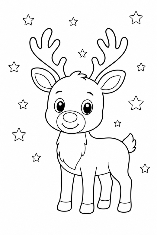 Reindeer under the stars, color online