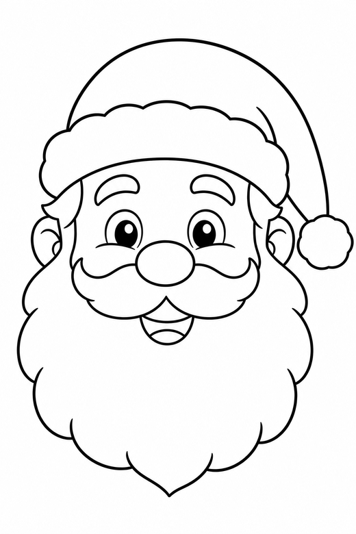 Santa face close-up, color online
