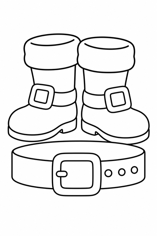 Santa's boots and belt, color online