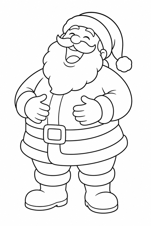Santa laughing, color online