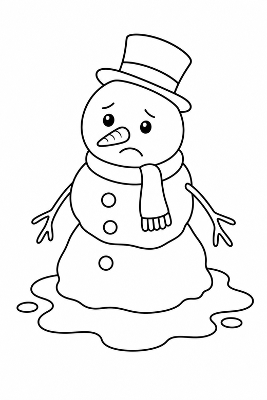 Melting snowman, color online