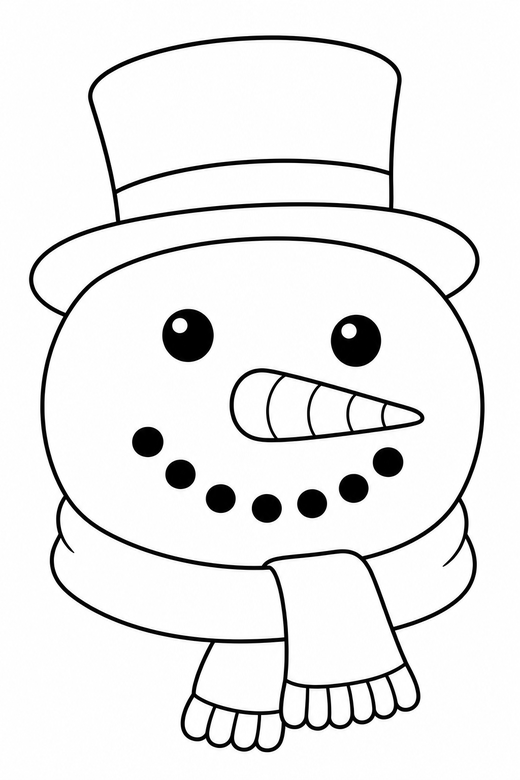 Snowman face close-up, color online