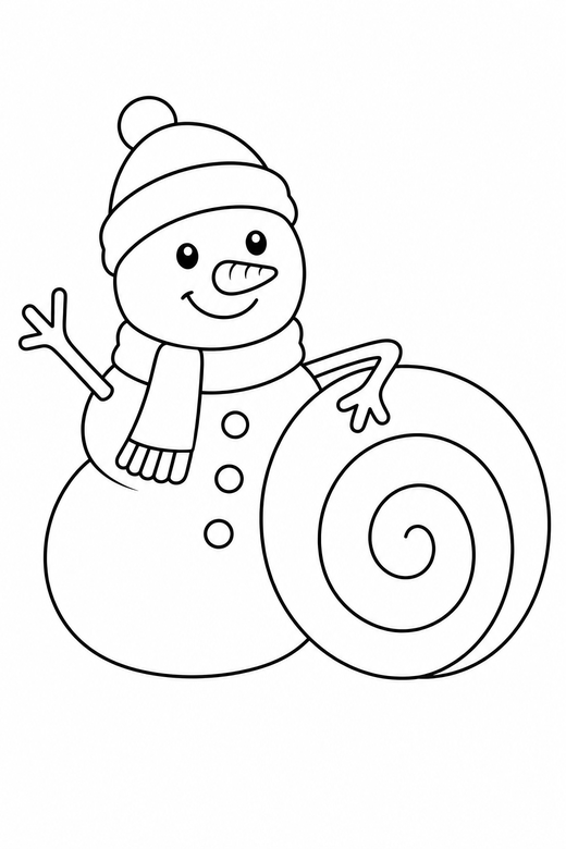 Snowman and a snowball, color online