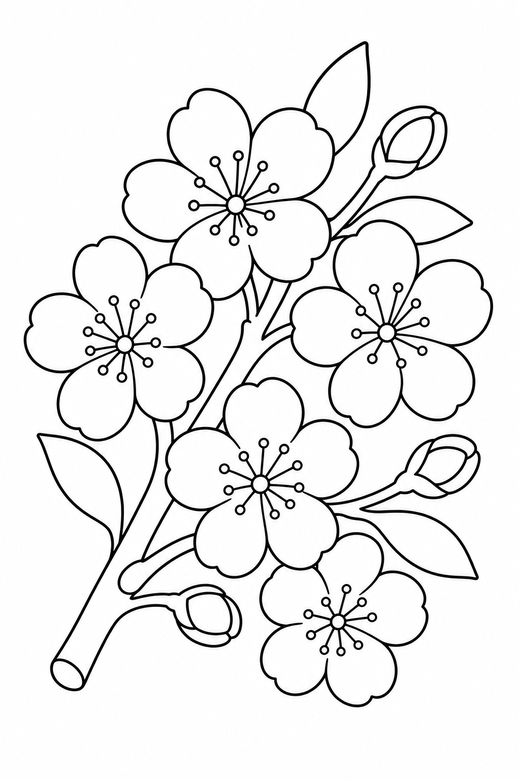 Blossom branch, color online