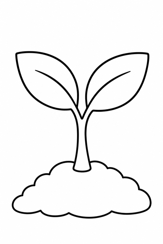 Seedling in soil, color online