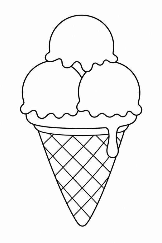 Ice cream cone melting, color online