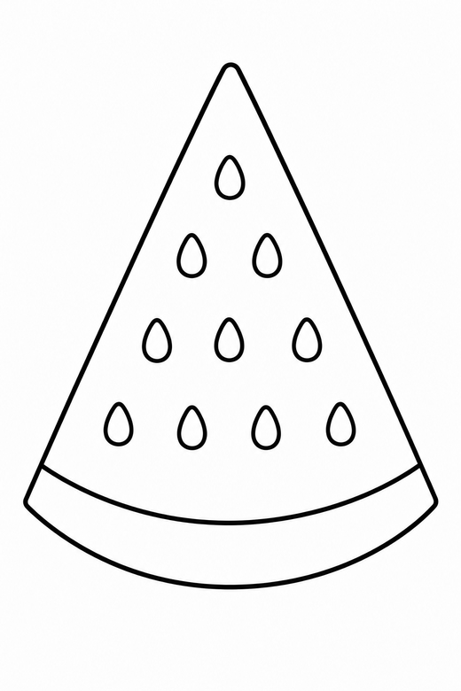 Watermelon slice, color online