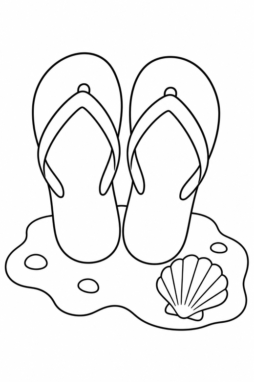Flip flops in the sand, color online