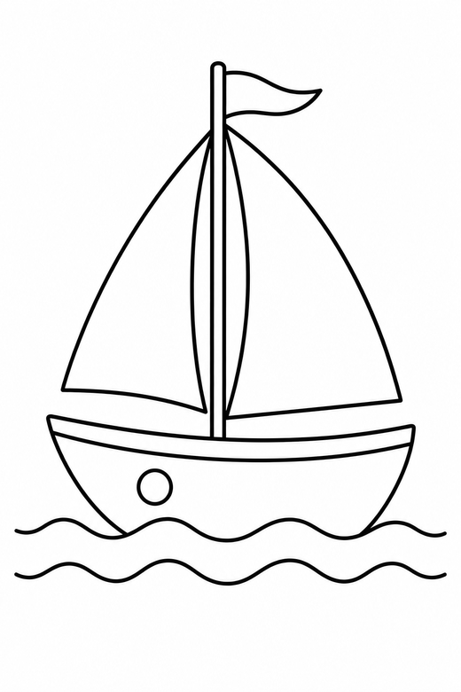 Sailboat on waves, color online
