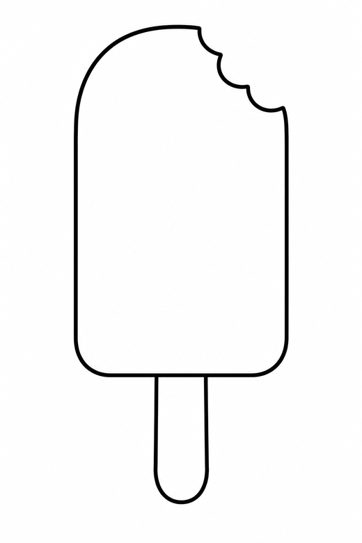 Popsicle on a stick, color online