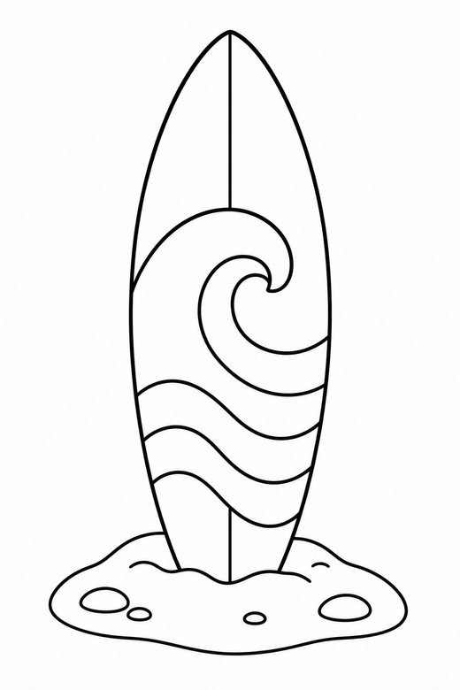 Surfboard upright, color online