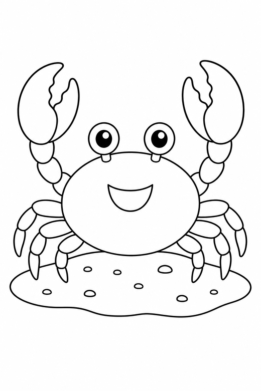Crab on the shore, color online