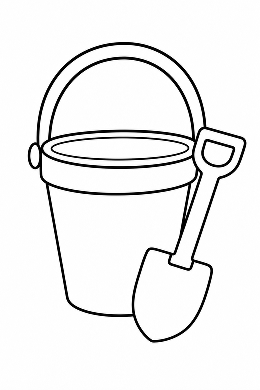 Bucket and spade, color online