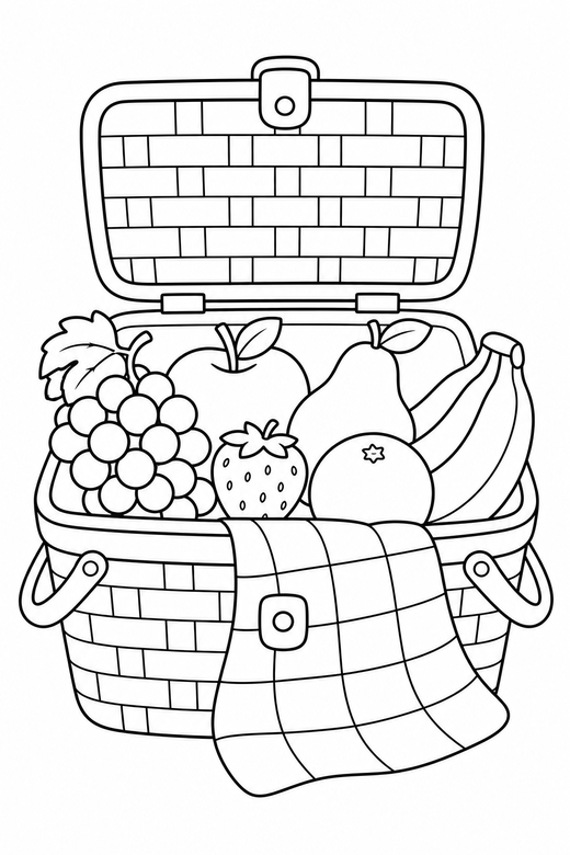 Picnic basket, color online