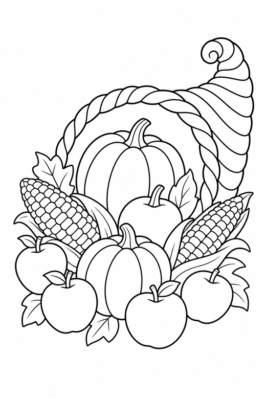Harvest cornucopia, color online