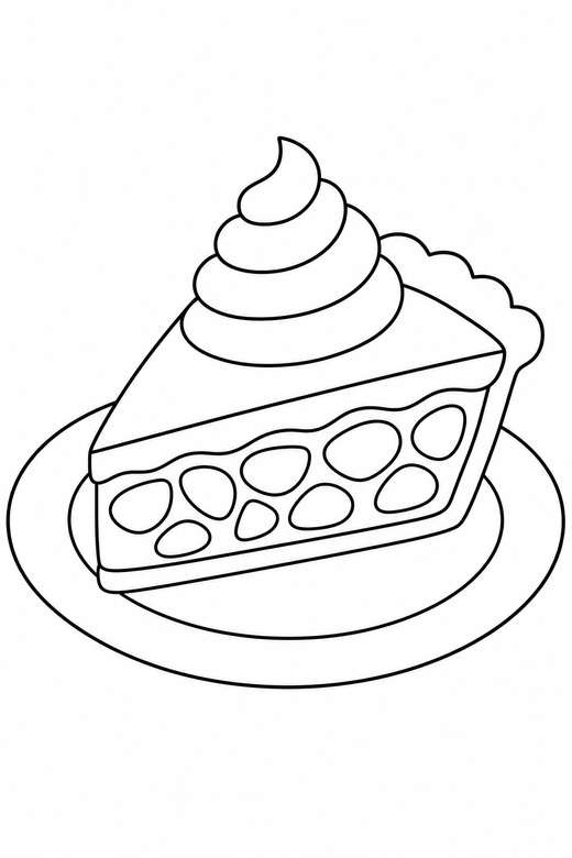Pumpkin pie slice, color online