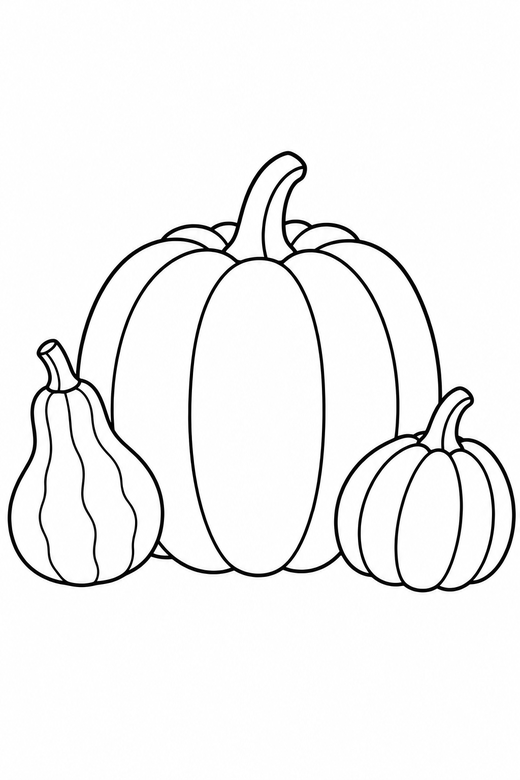 Pumpkin and gourds, color online