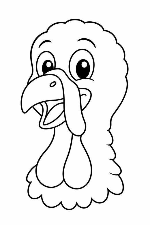 Turkey face close-up, color online