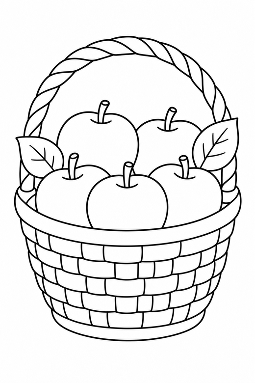 Apple basket, color online