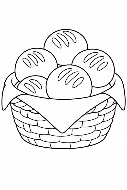 Bread rolls in a basket, color online