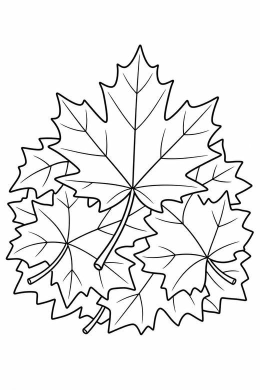 Maple leaf pile, color online