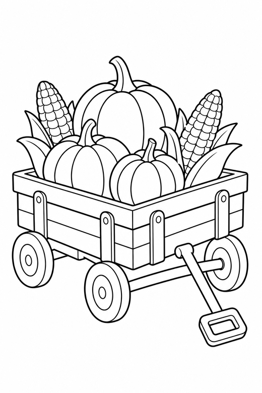 Fall harvest wagon, color online