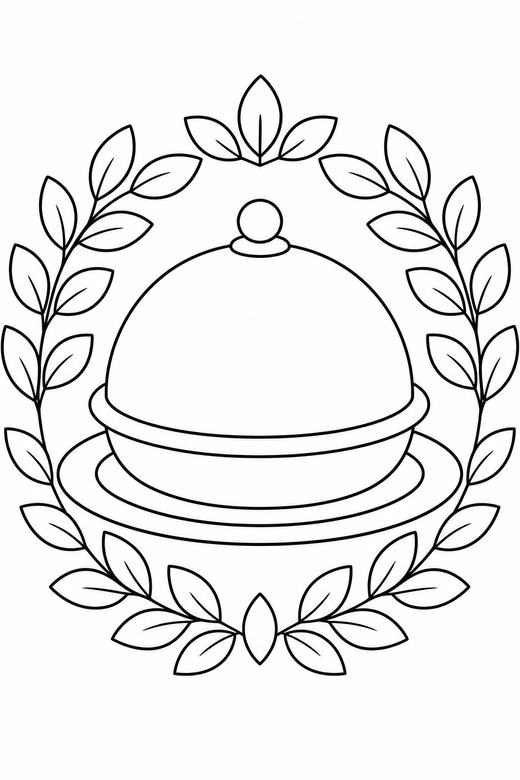 Table platter on a plate framed by a wreath, color online