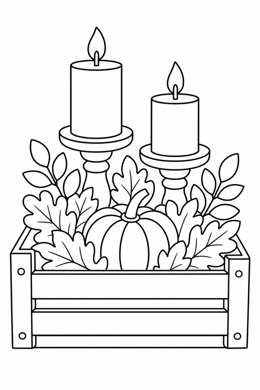 Candle centrepiece in a crate, color online