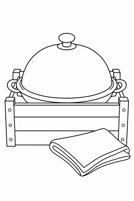 Table platter in a crate with a napkin, color online