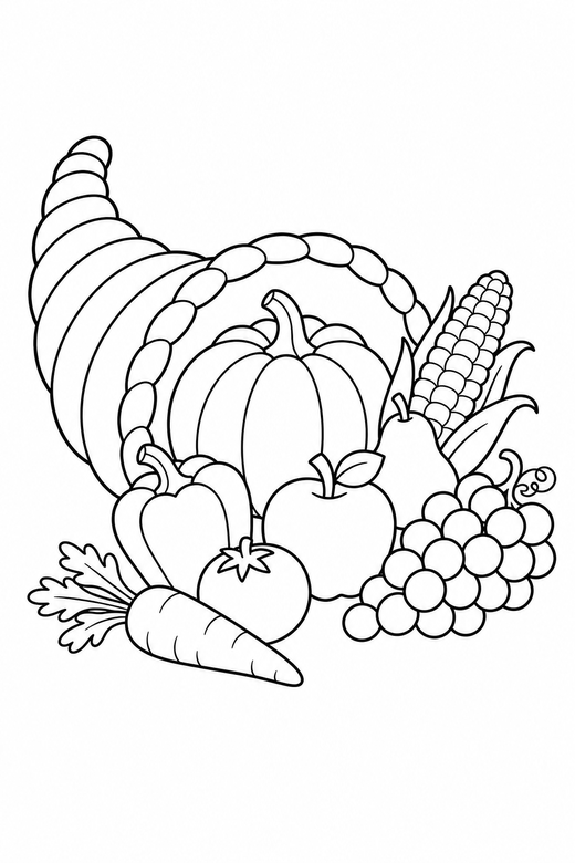 Cornucopia side view, color online