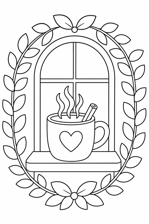 Warm drink on a windowsill, color online