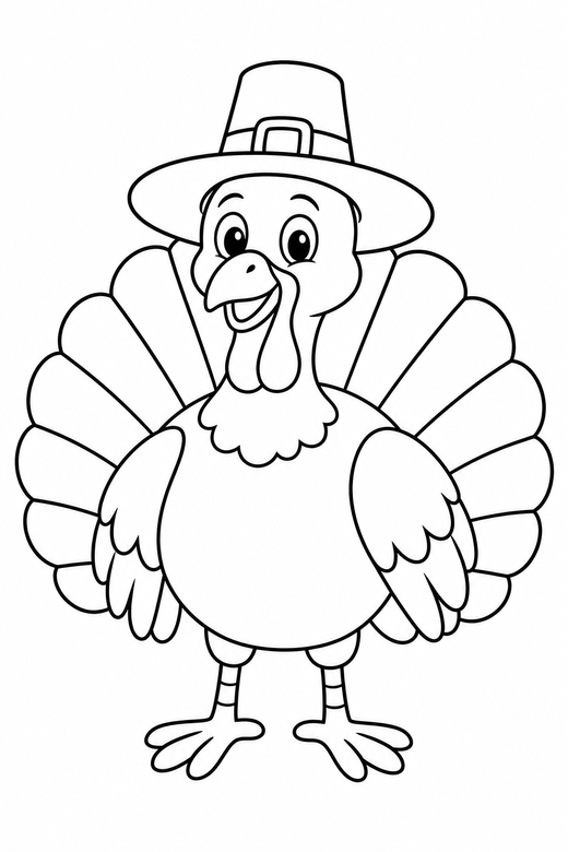Turkey with a hat, color online