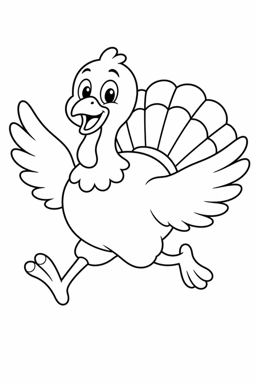Turkey running, color online