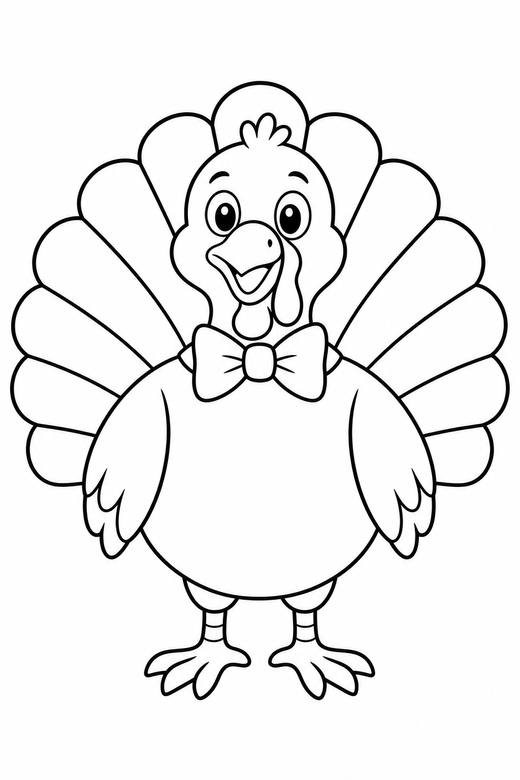 Turkey with a bow tie, color online