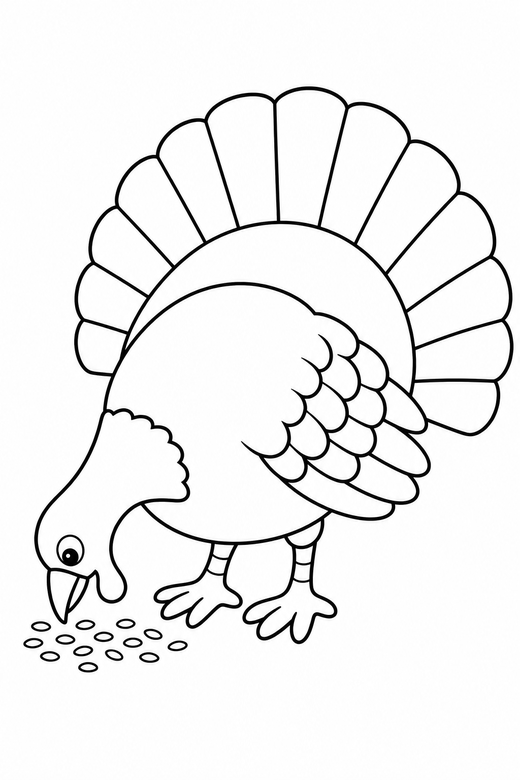 Turkey pecking the ground, color online