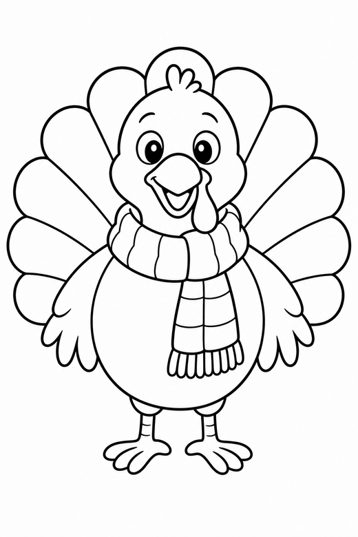 Turkey with a scarf, color online