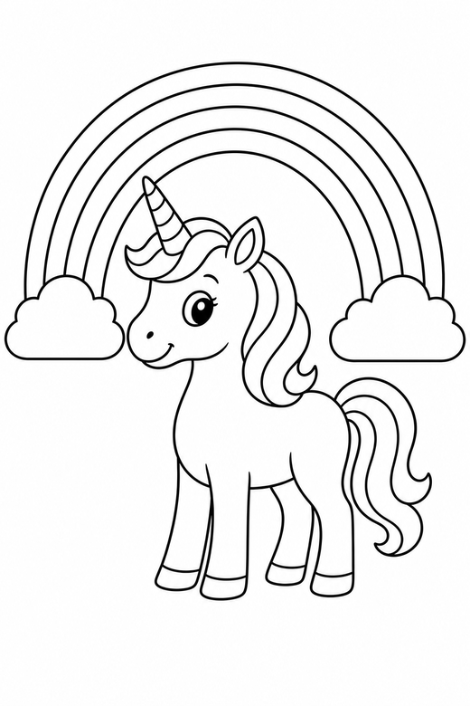 Unicorn under a rainbow, color online