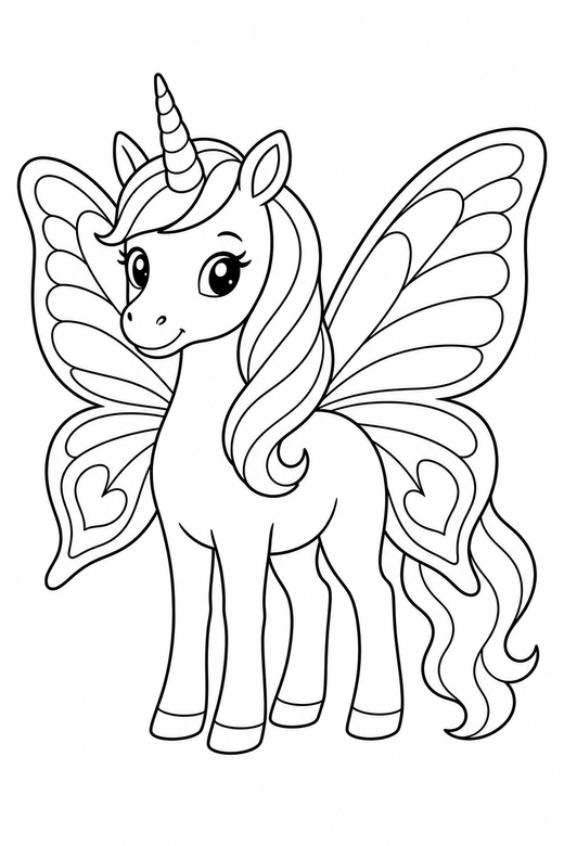 Winged unicorn, color online