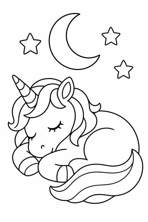 Sleeping unicorn and stars, color online