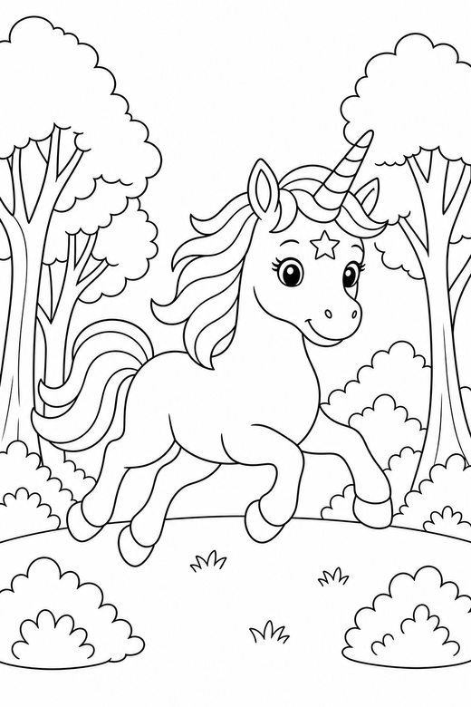 Star-marked unicorn galloping, color online