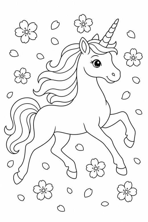 Slender unicorn galloping, color online