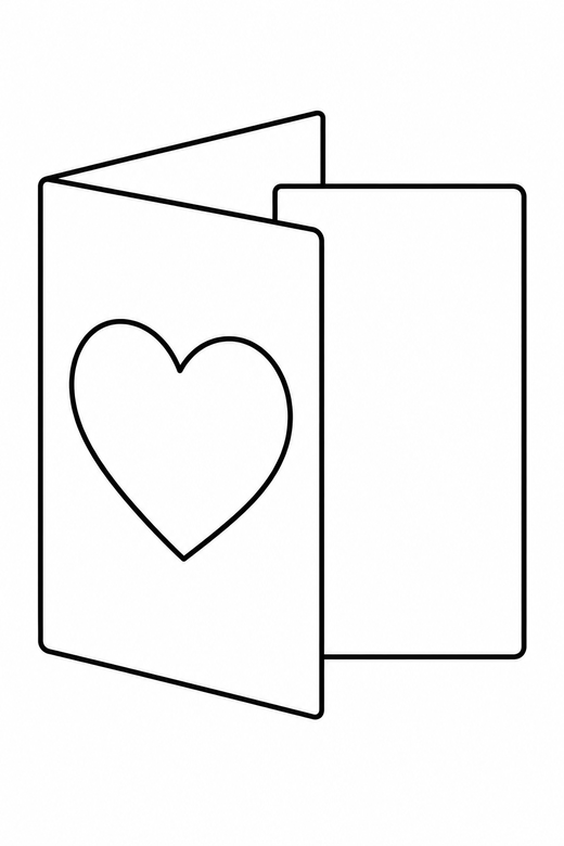 Valentine card with a heart, color online